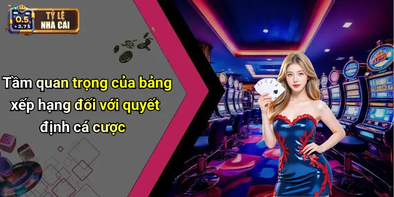 Bảng xếp hạng 1 Tầm quan trọng của bảng xếp hạng đối với quyết định cá cược
