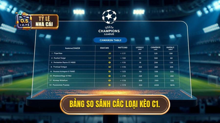 Tỷ Lệ Kèo Champions League – Cẩm Nang Soi Kèo Cúp C1 Từ Chuyên Gia 3 3. Bảng so sánh các loại kèo C1 điển hình